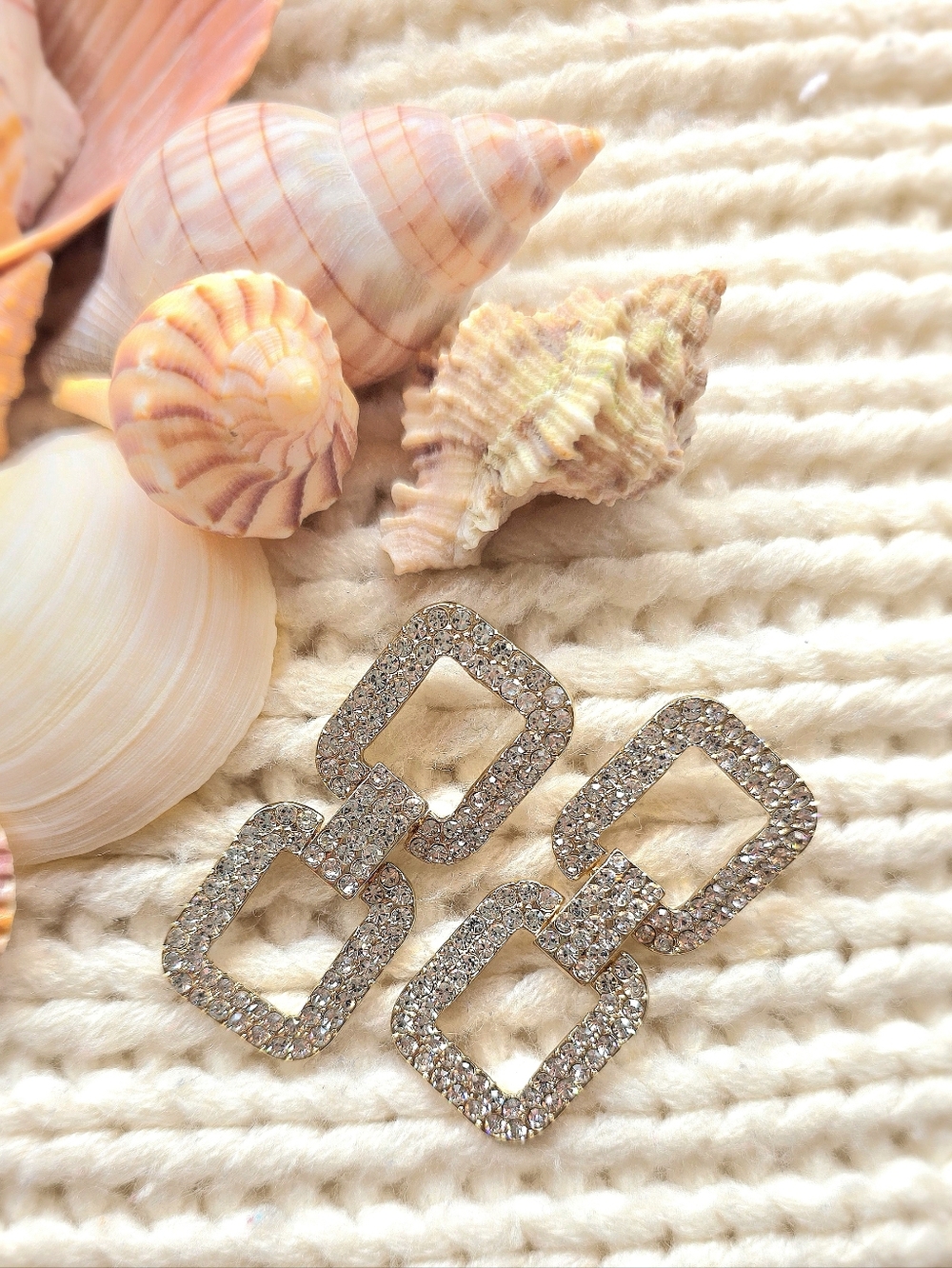 🍒NEW🍒 GEOMETRIC RHINESTONES DROP EARRINGS